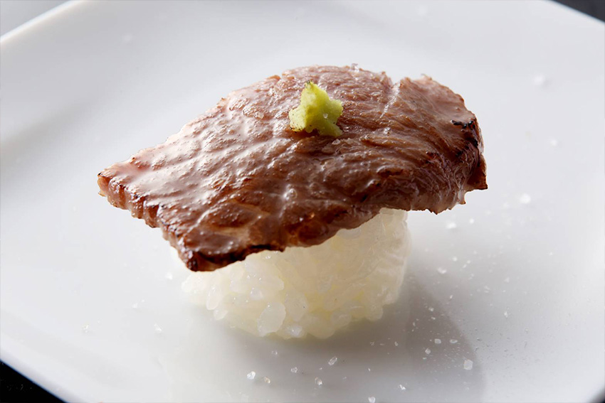 Flame-grilled Kobe Beef Sushi
