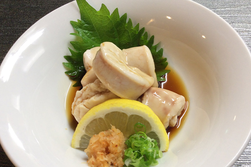 Boiled Fish Milt with Ponzu Sauce